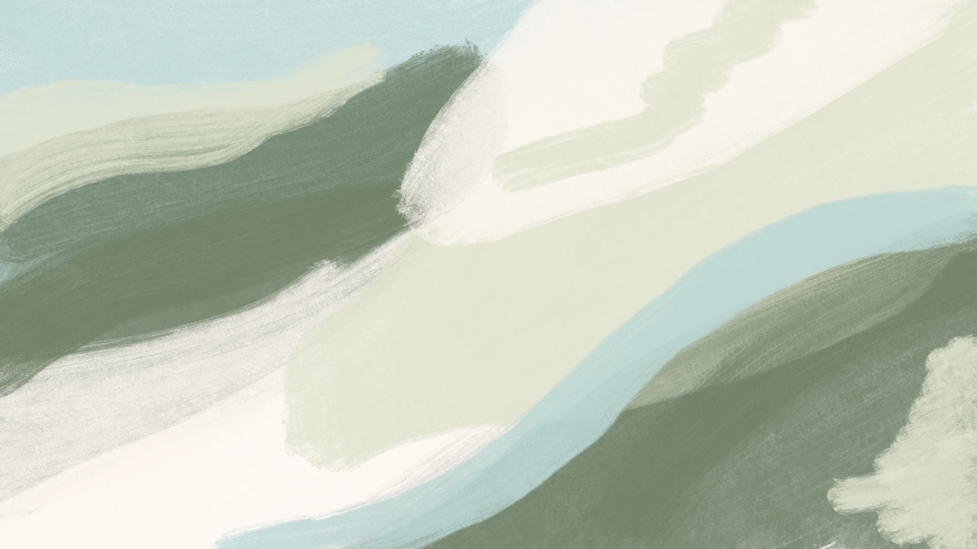 Watercolor pattern featuring brushstrokes in shades of blue, green, and cream. 